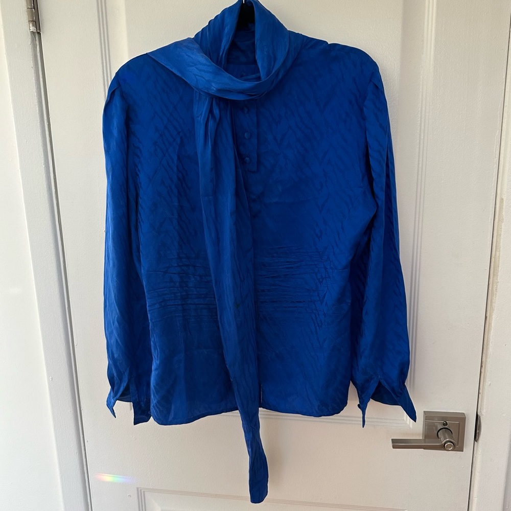 Vintage Neck Tie Silky Blouse